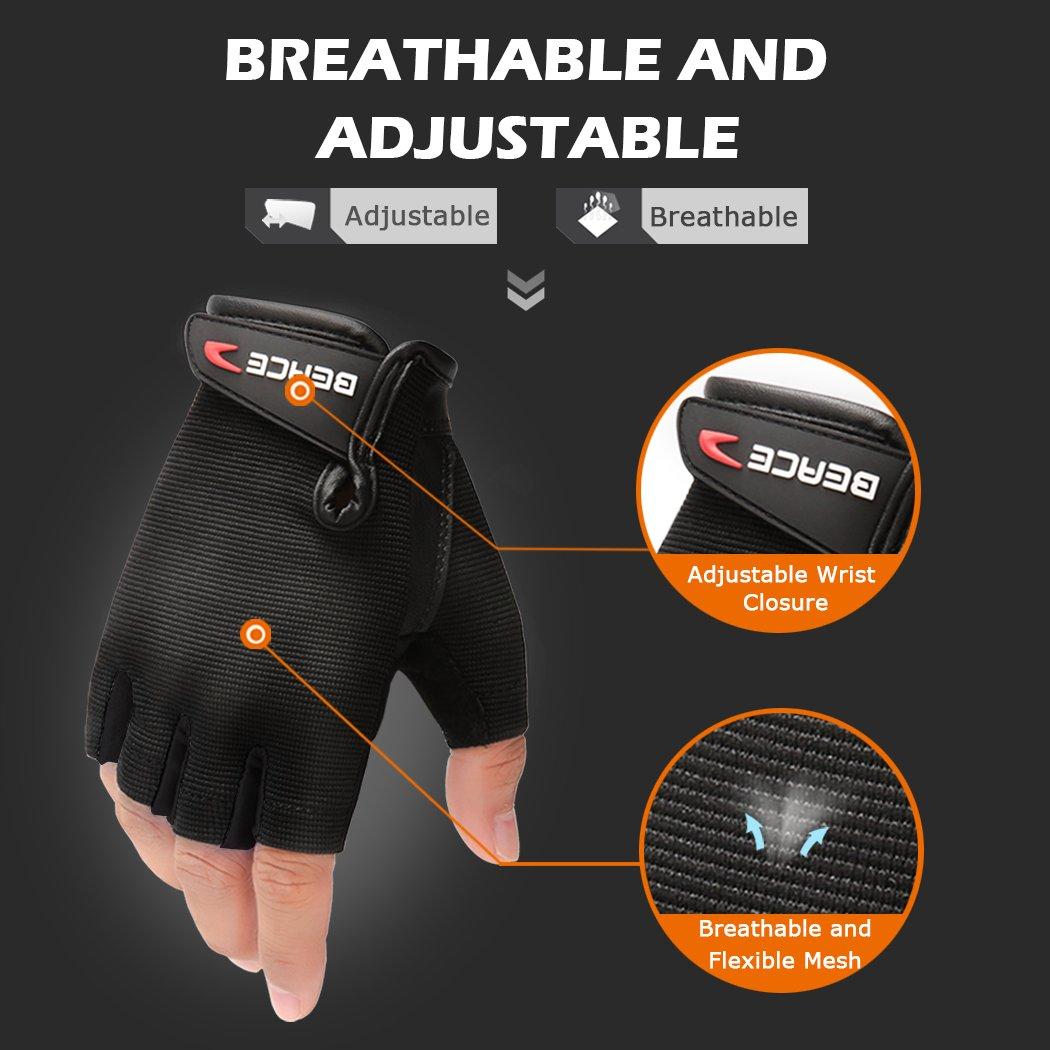 BEACE BEACE Weight Lifting Gym Gloves with Anti-Slip Leather Palm for Workout Exercise Training Fitness and Bodybuilding for Men & Women