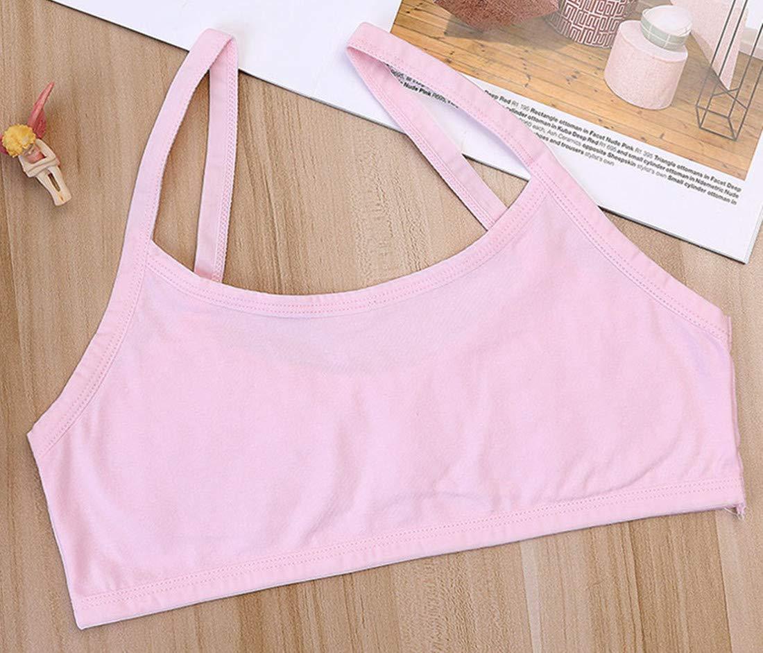 FOFJR Age 8-16 Teen Girls First Training Bras Padded Bralette Set 4 Pack (Style 2)