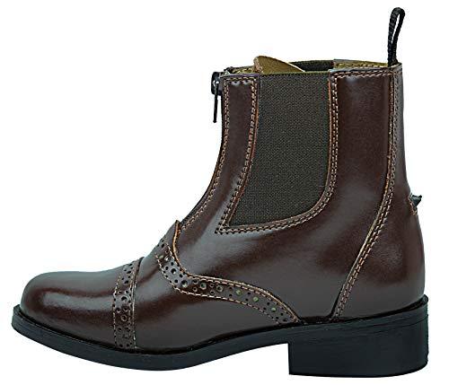 Hispar Hispar Women Ladies English Horse Riding Light weight Leather Glory Zip Zipped Paddock Boots - Brown 6
