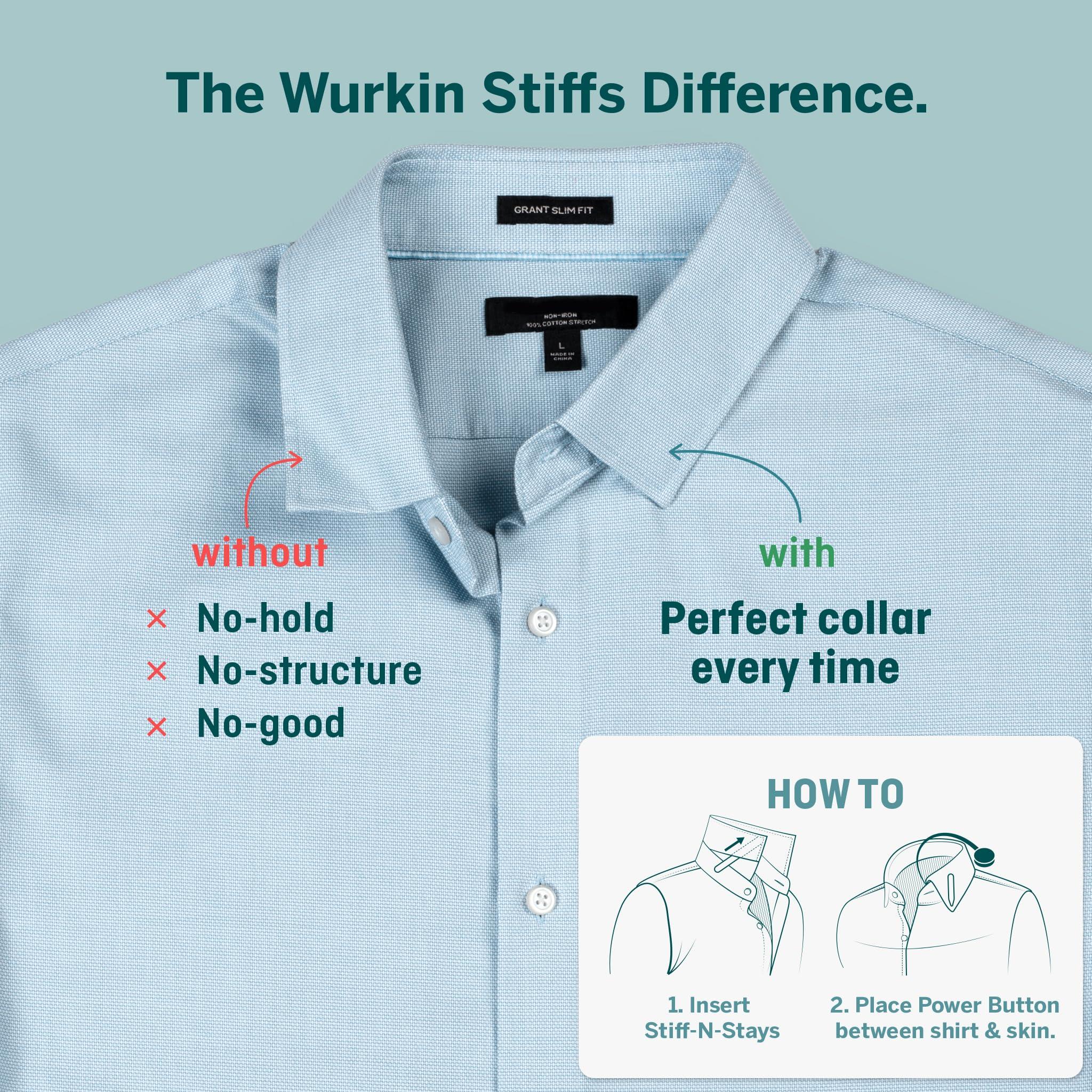 Wrkin Stiffs Wrkin Stiffs Stiff-N-Stay Magnetic Collar Stays for Men - 2.5" Plastic Power Stays, 3 Pair Set with Case - Adjustable & Durable Shirt Collar Straighteners - As Seen on Shark Tank