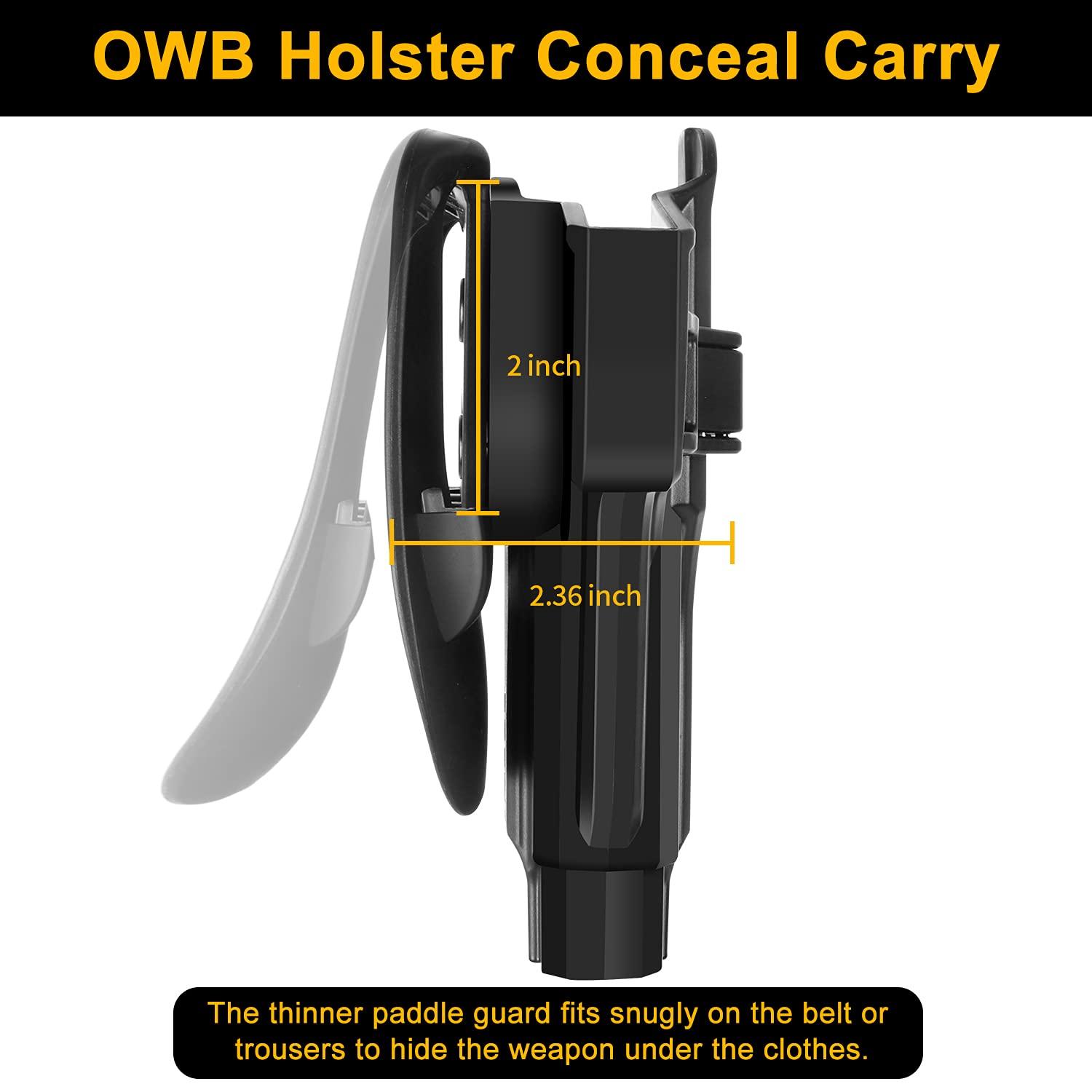 HQDA HQDA Beretta 92fs Holster Fit 92 92FS M9 M922 Holster, OWB Holster Tactical Outside Waistband Paddle Holster Holder,Right-Handed Black