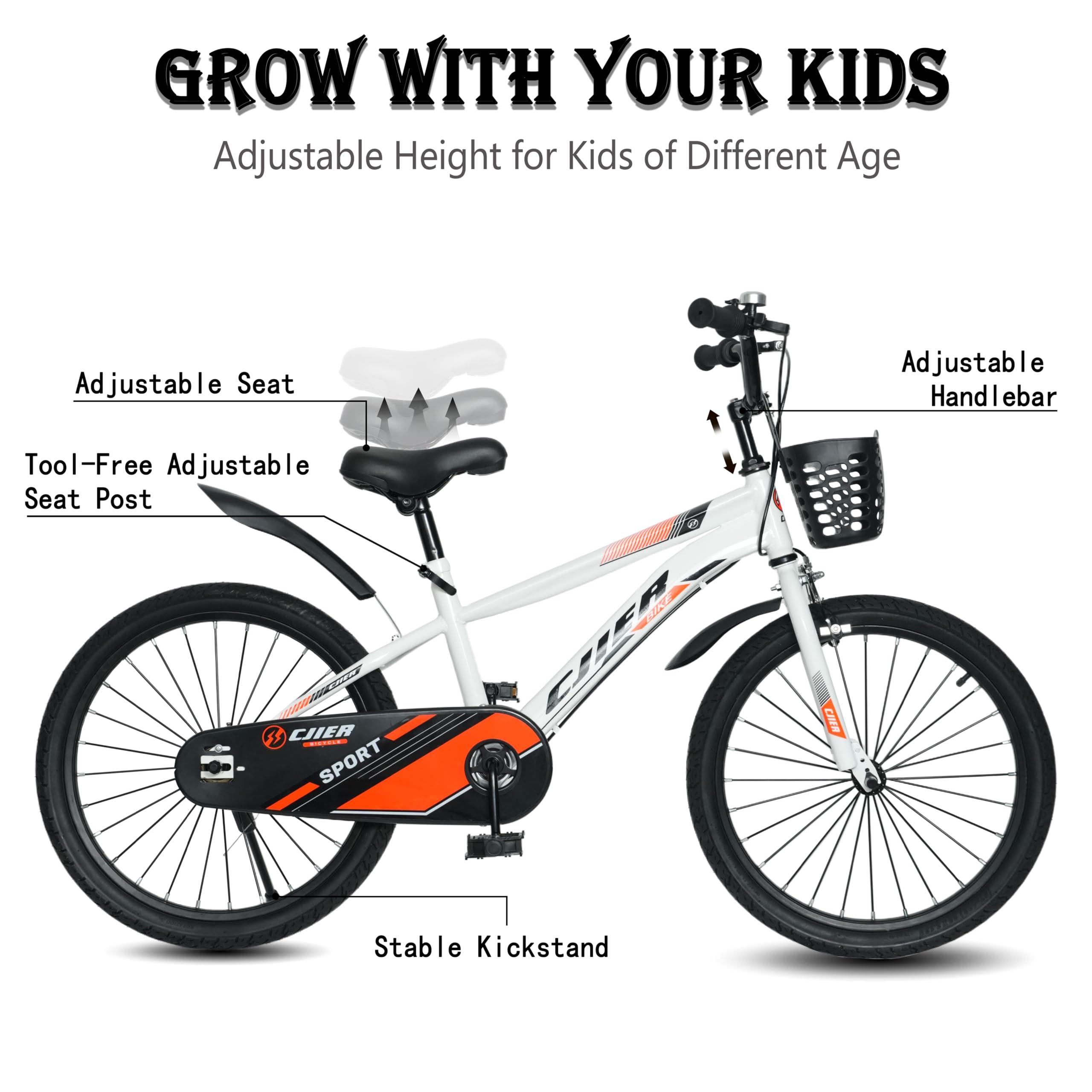 DEYGIA DEYGIA Kids Bike, 20 Inch Bike with Kickstand for Boys and Girls Ages 10-12 Years, Sports Kids\' Bicycles for Kids, Bicycle for Kids, Easy Assembly - White