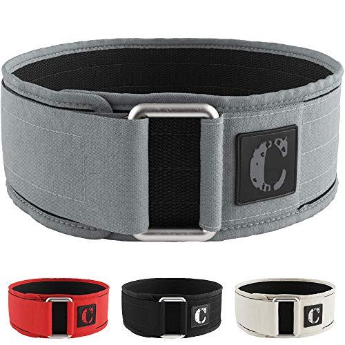 Contraband Black Label Contraband Black Label 4010 4 Inch Nylon Weight Lifting Belt w/Hook & Loop | Heavy Duty Weight Belt and Back Support Belt for Weight Lifting | Weightlifting Belt for Men & Women (Gray, X-Large)