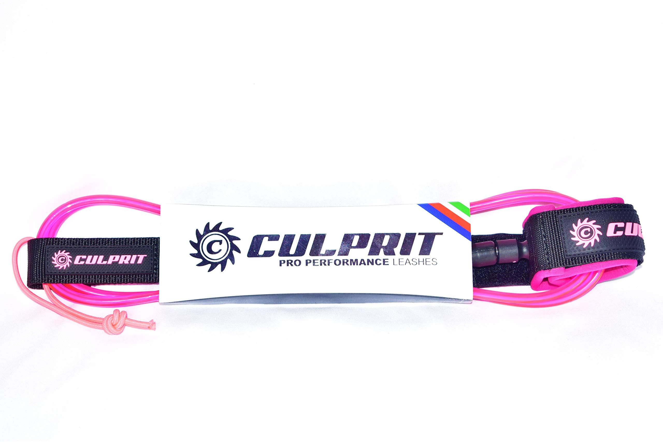 Culprit Surf Culprit Surf ProPerformance SUP and Surfboard Knee Leashes (Neon Pink, 12ft)