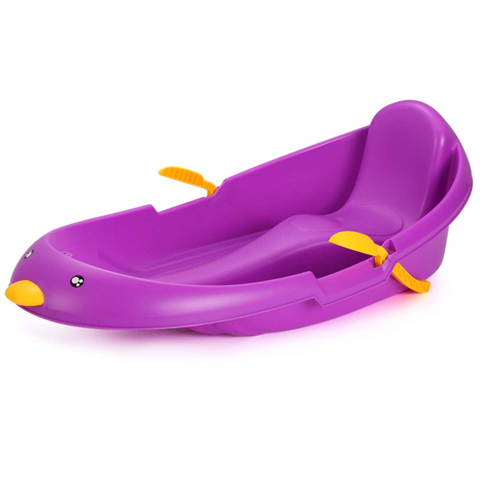 TUOYIBO Thickened Wear-Resistant Sledge, Children's Snowboard Sledge, Adult Sledge with Backrest, Winter Snow Sleds
