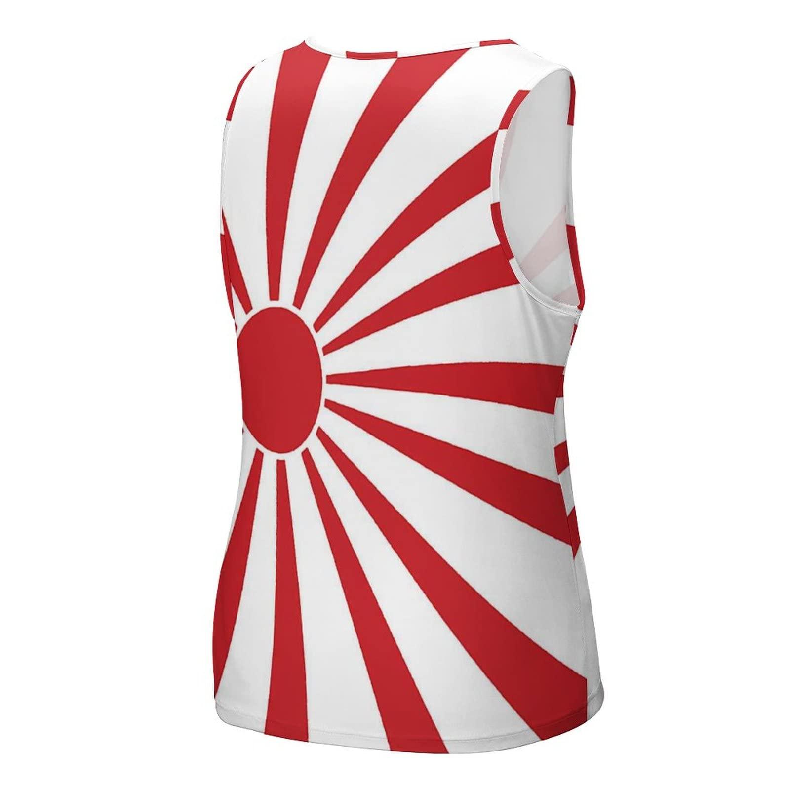 BAIKUTOUAN BAIKUTOUAN Japanese Rising Sun Flag Men\'s Tank Top Casual T-Shirts Sleeveless Funny Tees Beach Shirt Print