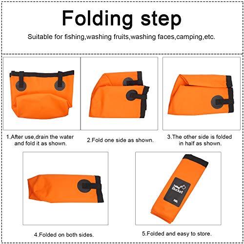 Esthesia Collapsible Bucket, Esthesia 5 Gallon Bucket Multifunctional Portable Collapsible Wash Basin Folding Bucket Water Container Fishing Bucket for Travelling Camping Hiking Fishing Gardening