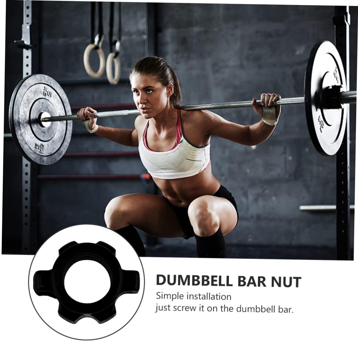 Toddmomy Toddmomy 4 Pcs fitness barbell collar dumbbel non-slip gym machines for home belt ring dumbbell bar screw Lavalier barbell hex nut cap dumbbell hexagon nut dumb bells household