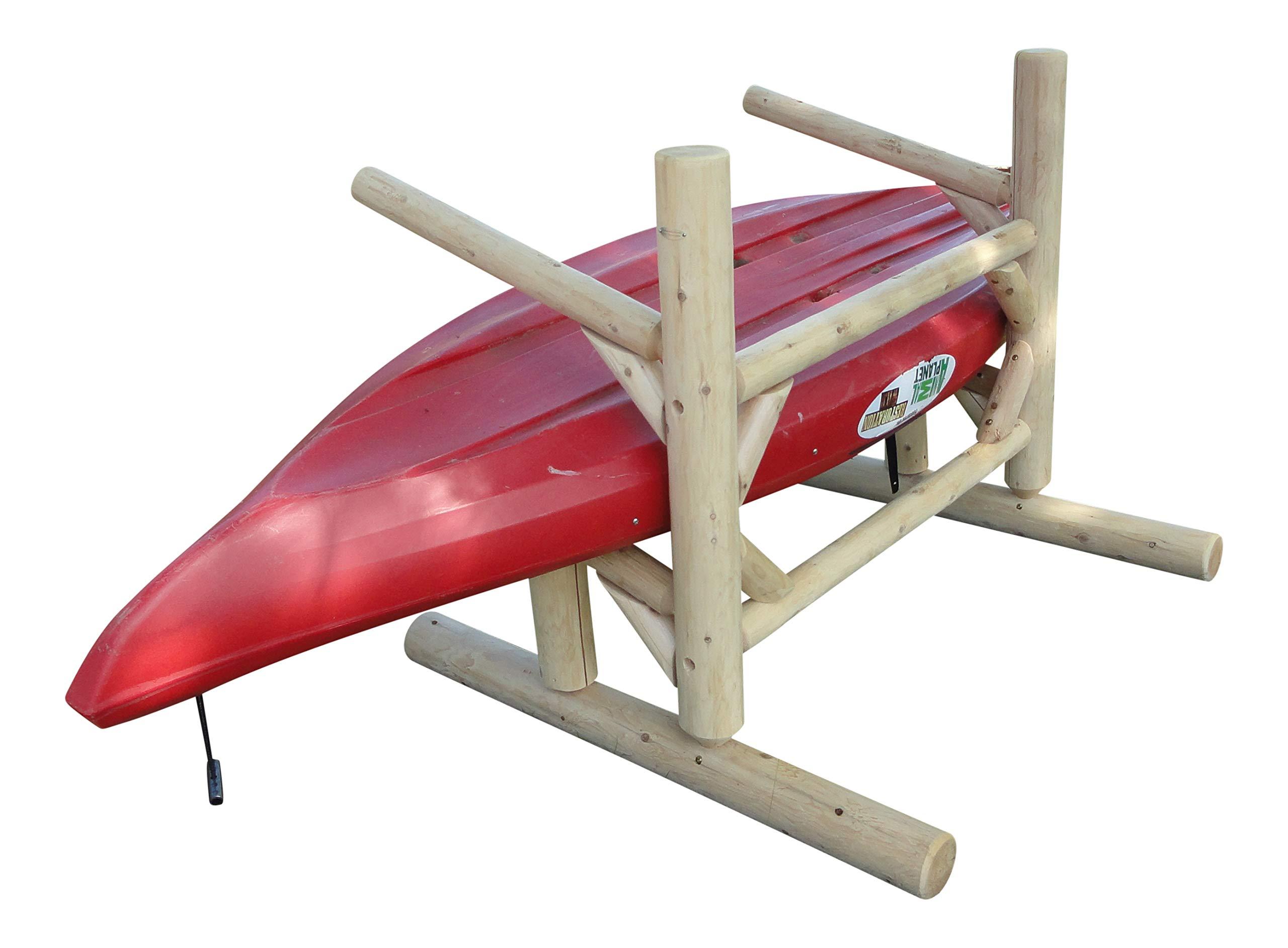 Log Kayak Rack Log Kayak Rack - 2-Place One-Sided Kayak/SUP Log Rack, Garage Kayak Storage Rack, Outdoor Kayak Rack, Free Standing Kayak Rack, SUP Rack, Paddle Board Rack, Kayak Stand, SUP Storage Rack - Natural