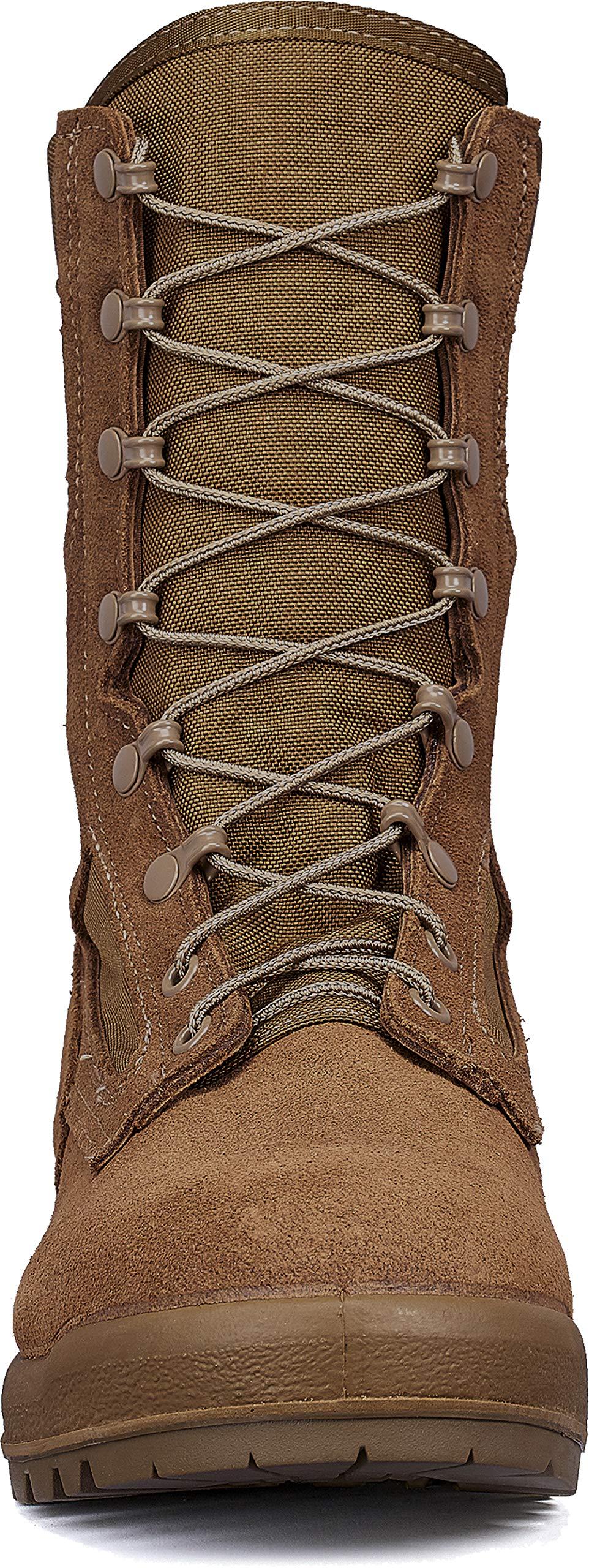 B Belleville Arm Your Feet B Belleville Arm Your Feet 550 ST 8 Inch USMC Hot Weather Steel Toe Boots (EGA) - Mojave Cattlehide Leather Combat Boots for Men, Safety Rates For Electrical Hazard Resistance (EH), Mojave - 9.5 R