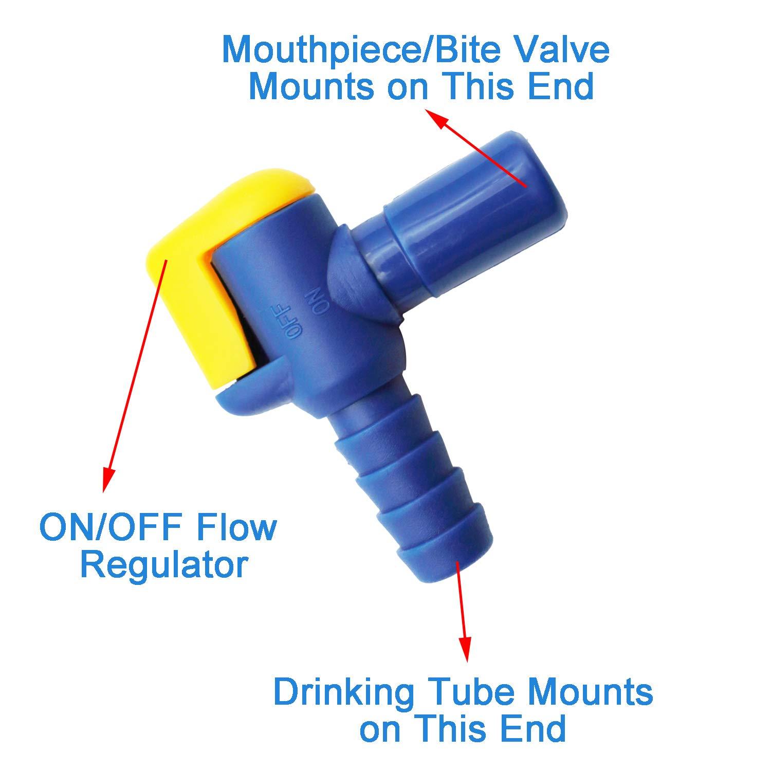 JMTEEA JMTEEA Bite Valve Replacement Mouthpiece Fit for Hydration Pack Bladder Water Backpack and Most Brands(4-Pack), with Shutoff Valve and Tube O-Ring