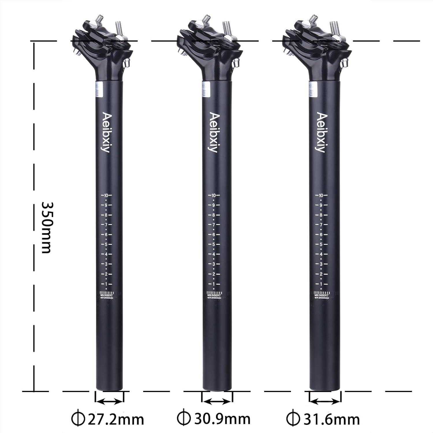Aeibxiy Aeibxiy Bike SeatPost 27.2mm 30.9mm 31.6mm Aluminum Alloy 350mm Bicycle Seat Post for Mountain Road Bikes BMX
