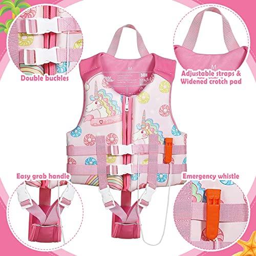 HeySplash HeySplash Toddler Swim Vest, Kids Floaties Swimming Jacket, Jumper Swimsuit with Adjustable Strap, Float Puddle Vest, Buoyancy Swimwear for Girls and Boys Aged 3-6 Years / 30-50lbs, Pink