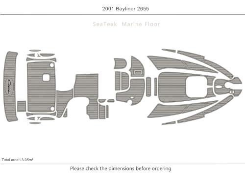 ATDEK ATDEK 2001 Bayliner 2655 Bow and Cockpit & Swim Platform 1/4 6mm eva Faux Teak Deck Surfing Boat Fishing Boat Motorcycle Hurts crapet Non-Slip mat Floor (Dark Grey Over Grey)
