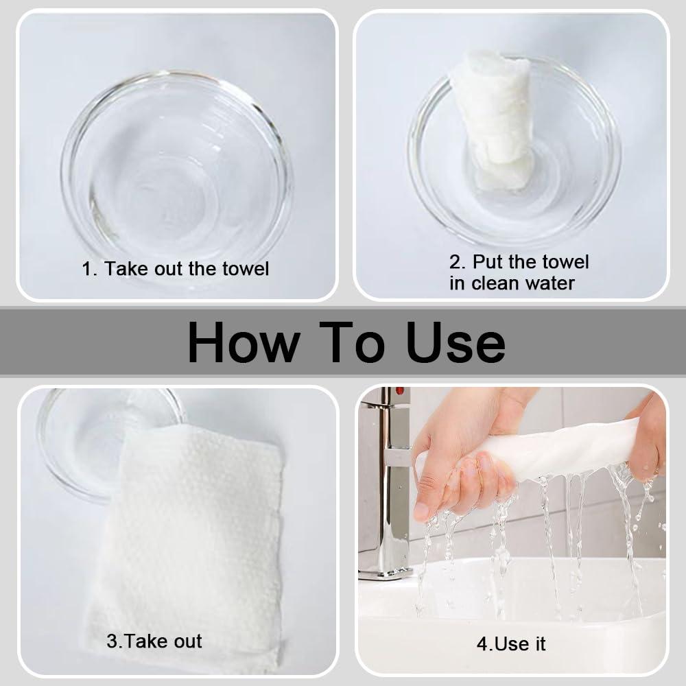 Gloffer Canned Compressed Towels,100PCS Disposable Compressed Tissue Paper Towel Portable Mini Tissue for Travel,Sport,Camping,Outdoor Activities