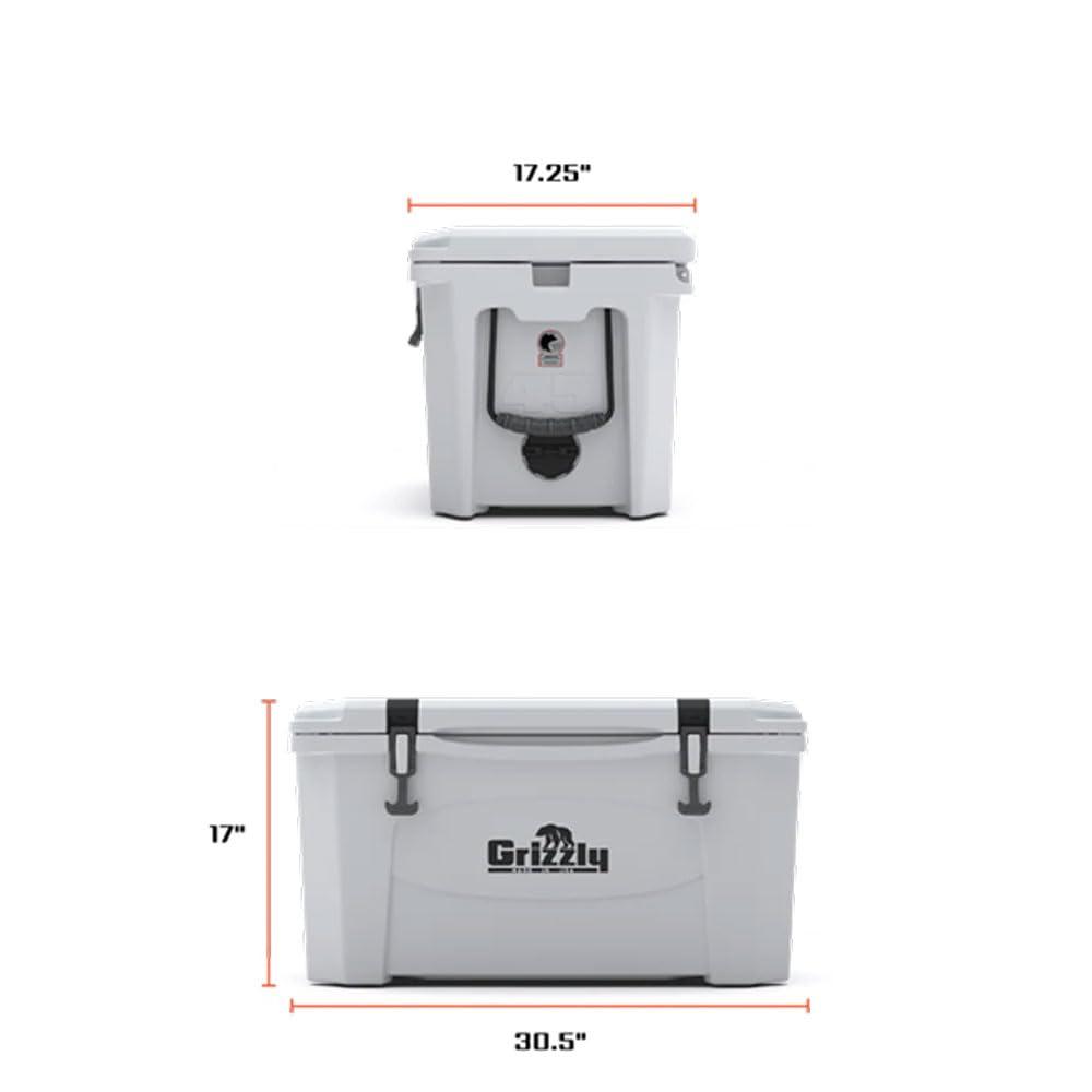 Grizzly Coolers Grizzly 45 Cooler | 45 qt Ice Chest Durable Rotomolded Insulated | Made in The USA | Warranty for Life | for Beach Boat Camping Fishing Hunting | G45 | Seafoam