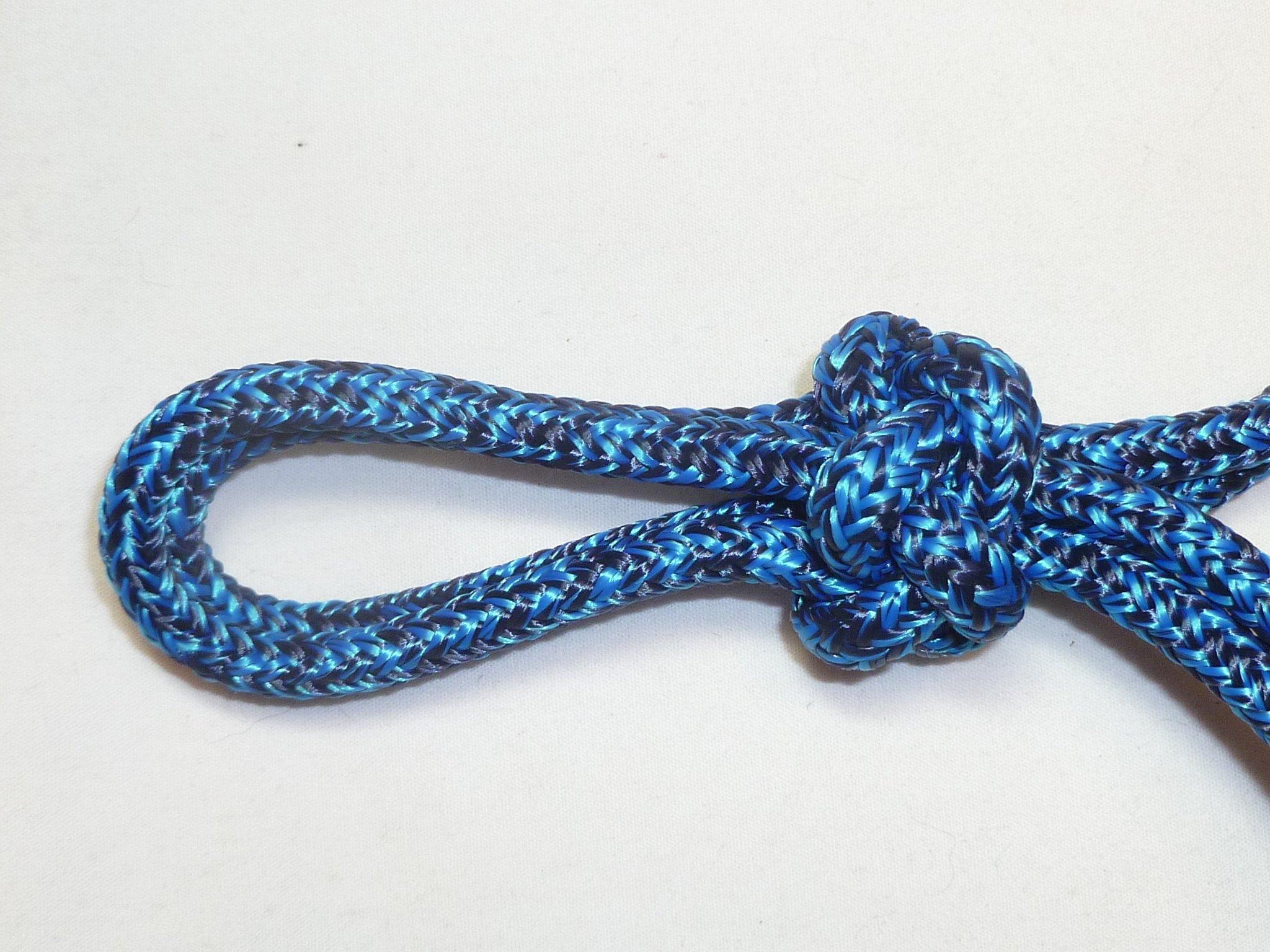 Big Sky Tack and Snacks 1/4\" Soft Polyester Rope Horse Halter, Blue & Navy Blend