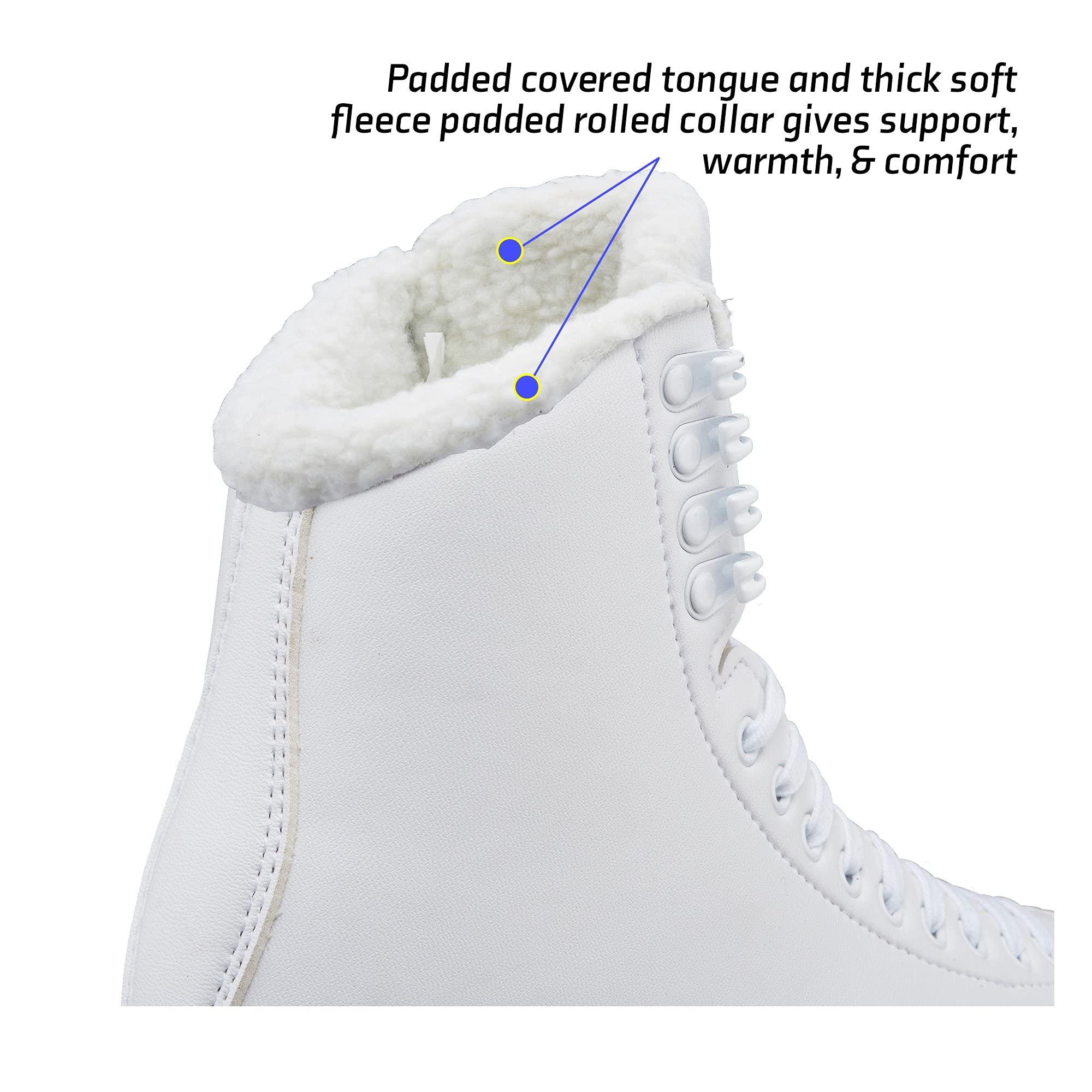 SKATE GURU Jackson Classic JC380 Purple Lining Figure Ice Skates - Womens 7 - Bundle with Skate Guards