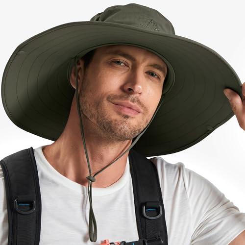 Cooltto Cooltto Wide Brim Sun Hats with Waterproof Breathable for Fishing, Hiking, Campingfor Men Women Kids Army Green