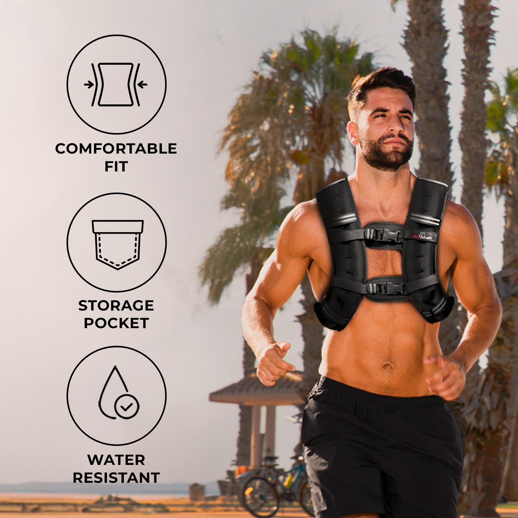 AmStaff Fitness Amstaff Fitness Weighted Vest - Weight Vest for Running, Strength Training & Muscle Building, Features Reflective Stripe for Safe Outdoor Workouts (20lbs, Pink)
