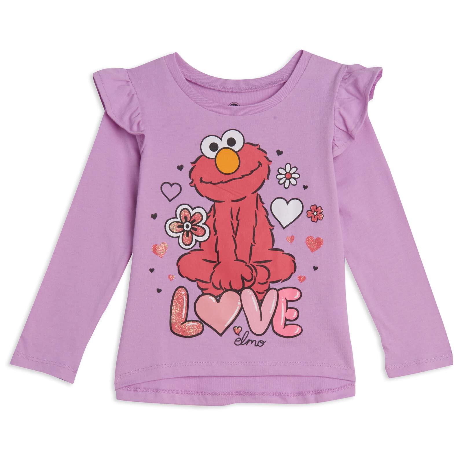 Sesame Street Sesame Street Elmo Toddler Girls 2 Pack T-Shirts Multicolored 3T