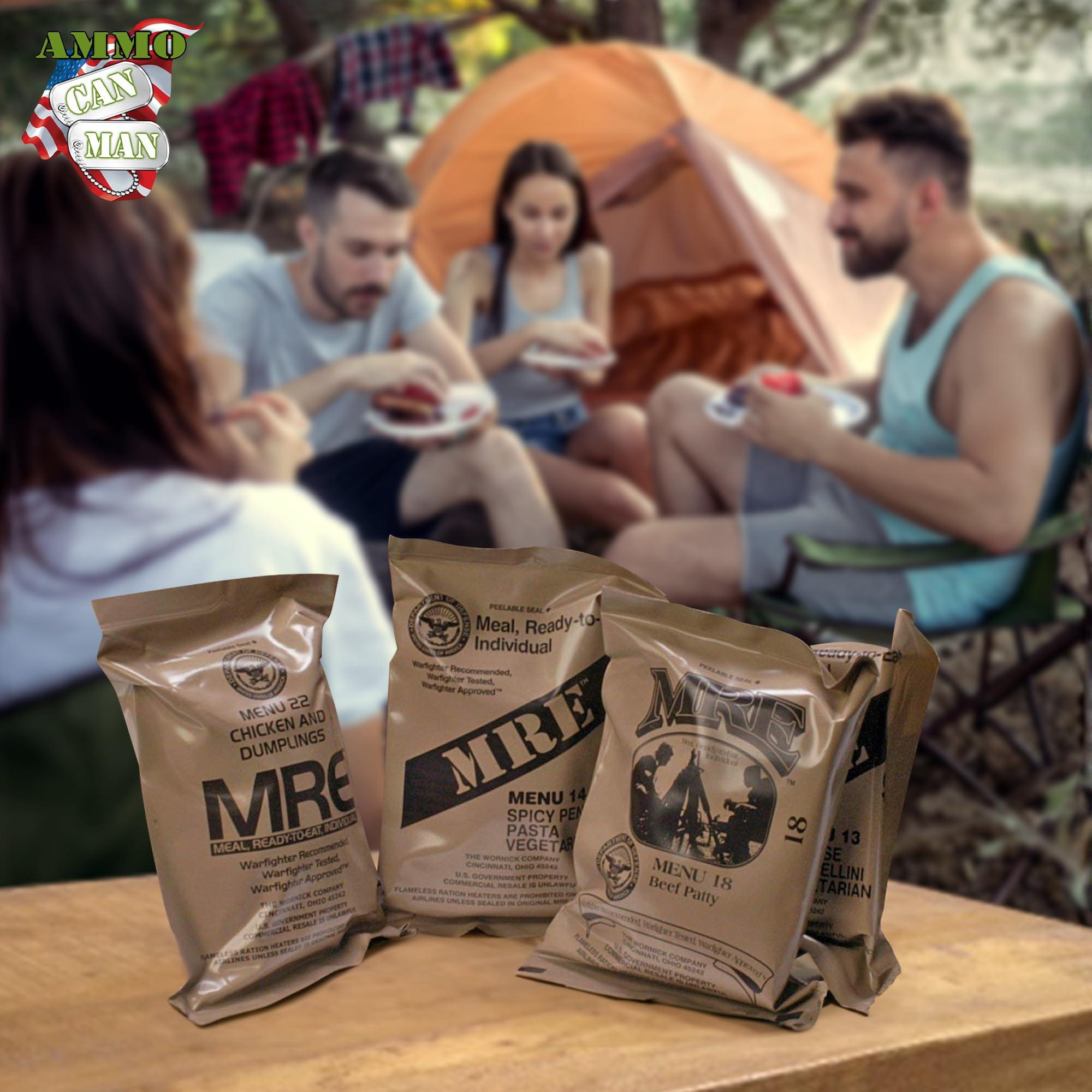 MRE Meals Ready to Eat Surplus (Pack of 4) - MRE Emergency Food Rations w/Assorted Flavors for Camping, Survival & More - 2015 Package date or Newer