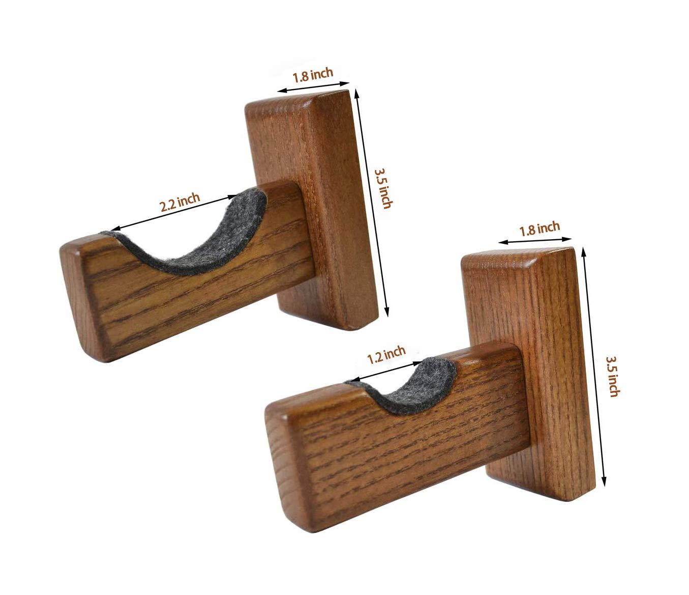 Orga\'Neat Orga\'Neat Baseball Bat Display Case, Wall Mount Bat Holder Hanger, Solid Ash Tree Handmade Horizontal Bat Rack w/ Protective Soft Liner for Baseball Bat Wall Display -Brown