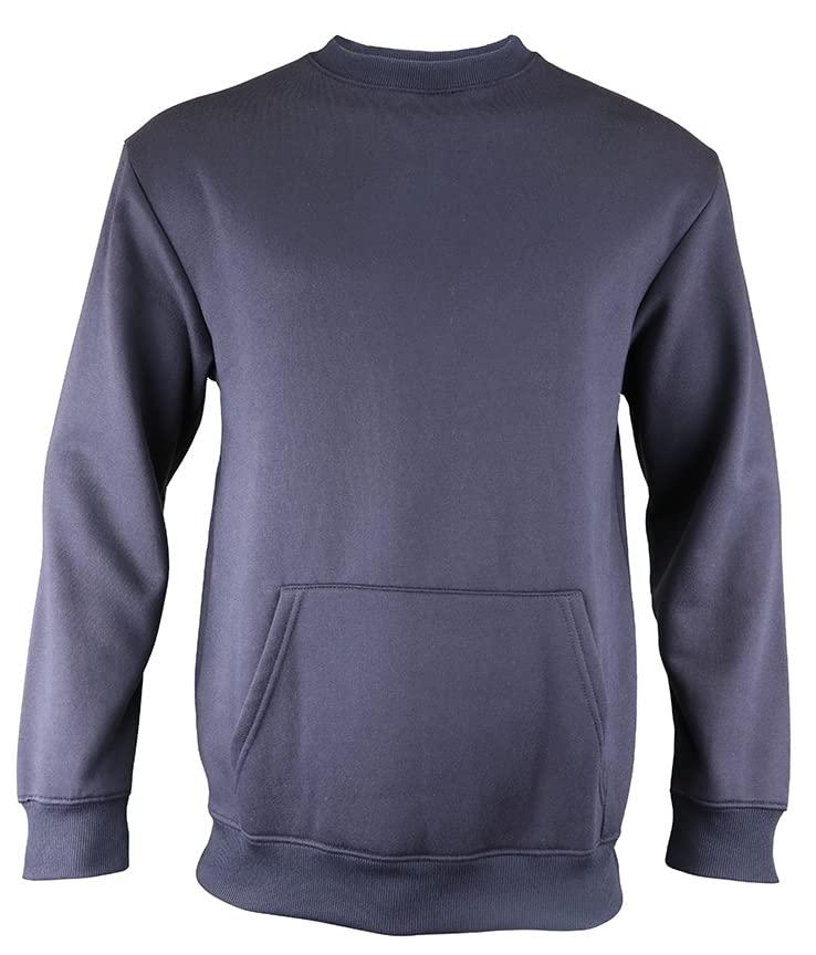 Epic Sports Epic Adult Kangaroo Pocket W/Media-Pass-Through Crew Sweatshirt Grey S