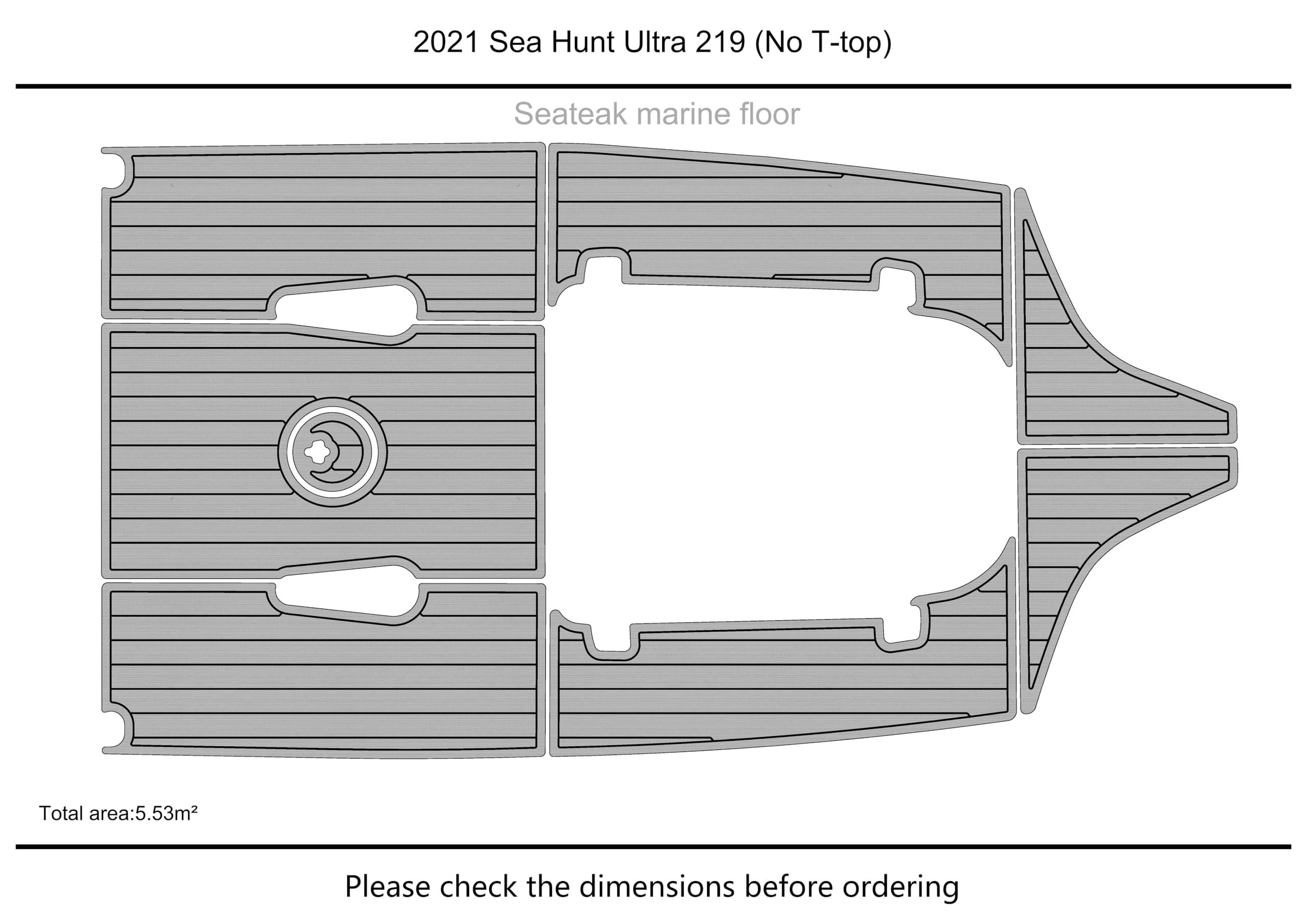ATDEK ATDEK 2021 Sea Hunt Ultra 219 Cockpit 1/4 6mm eva Faux Teak Deck Surfing Boat Fishing Boat Motorcycle Hurts crapet Non-Slip mat Floor (Black Over Blue)