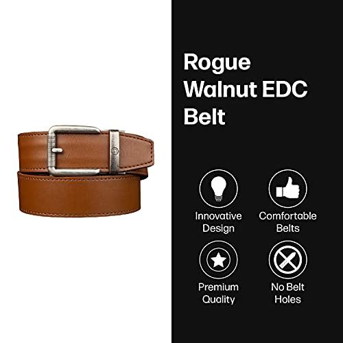 Nexbelt Nexbelt Tactical Ratchet EDC Rogue Gun Belt - OWB or IWB Gun Belt for Men with up to 50\" Waist - Leather Belt with Nylon Sweat Resistant Backing - CCW Belt with 1 1/2\" Width Strap - Walnut