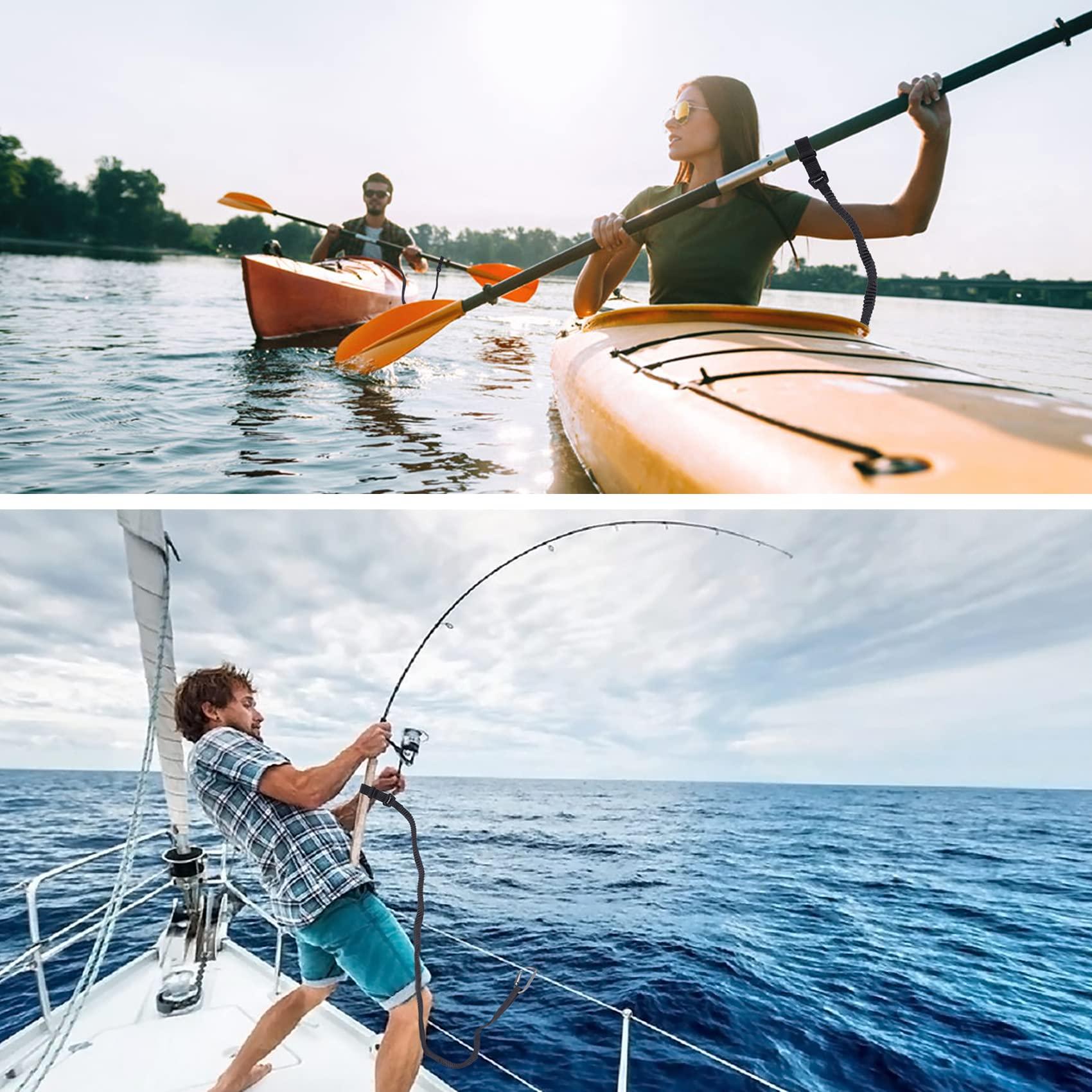 Ayaport Ayaport Kayak Paddle Leash Kayak Accessories for Kayaking Fishing SUP Sail Gear Canoe (Black-2PK, 36"-72")