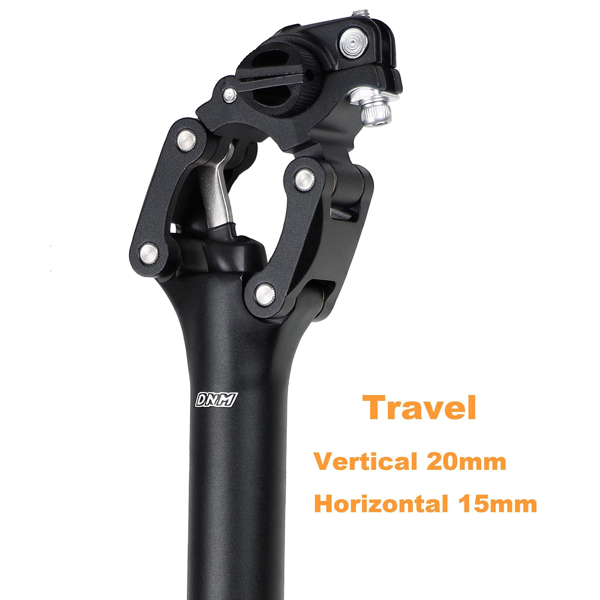 DNM DNM Suspension Mountain MTB Road Bike Bicycle Seatpost Seat Shock Absorber Post - Travel 20mm Vertical & 15mm Horizontal - Length 350mm - Recommended Load Weight 176-220 lbs - Clamp 30.9mm
