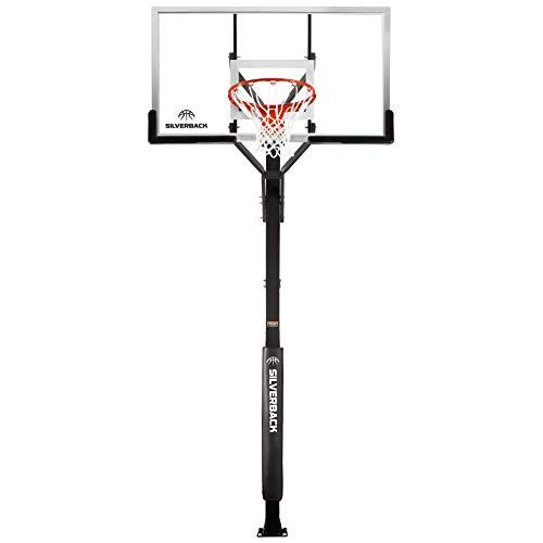 Silverback Silverback 60" In-Ground Basketball System with Adjustable-Height Tempered Glass Backboard and Pro-Style Breakaway Rim