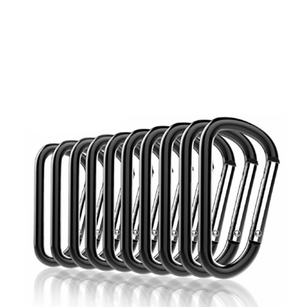 Magik Magik 20-40 Pc D Shape Aluminum Carabiner Clips Spring Camping Snap Hook Keychain (20 Pack)