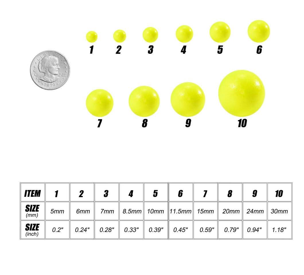 Cuoyuqie Cuoyuqie 50pcs Fishing Foam Floats Strike Indicators Walleye Pompano Bottom Rig 20mm (Green 50pcs)