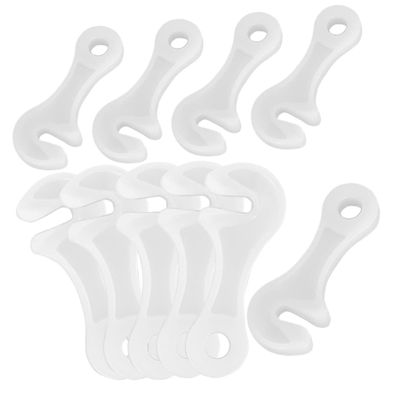 balacoo balacoo 10pcs Tent Rope Buckle Tent Adjustable Buckles Outdoor Teepee Camping Rope Tightener Wear- Resistant Rope Buckles Tent Spring Buckle Guy Lines Regulator White Plastic Fluorescence, 6.3x2.5cm