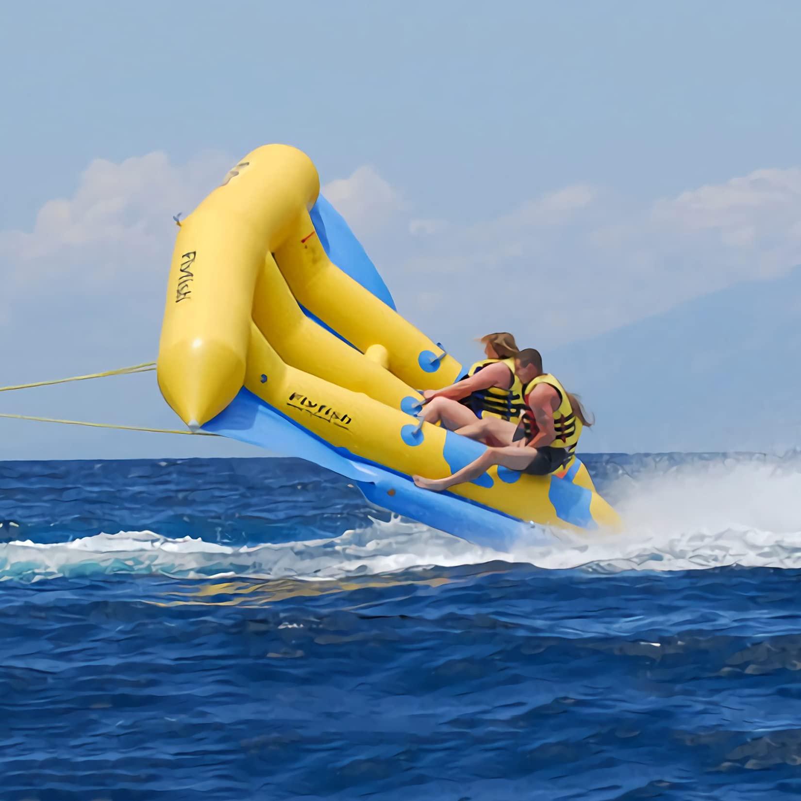 WLWLEO WLWLEO Towable Tubes 6 Person/seat Inflatable Flying Fish Banana Boat Water Sport Towables with Air Pump Raft Float Summer Water Game for Sea Ocean Lake,3 Tubes