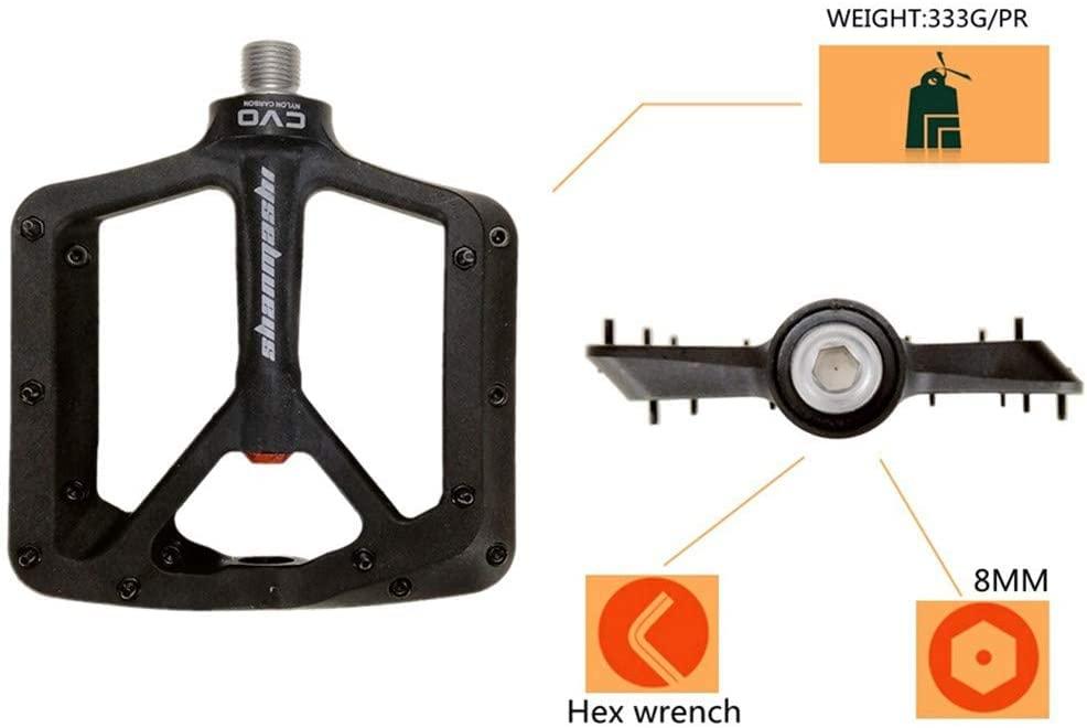 ZPLUZ Bigfoot Nylon Carbon Bearing Pedals Mountain Bike PedalsBike Pedals Metal Pedals (Color : Blue, Size : Free Size)
