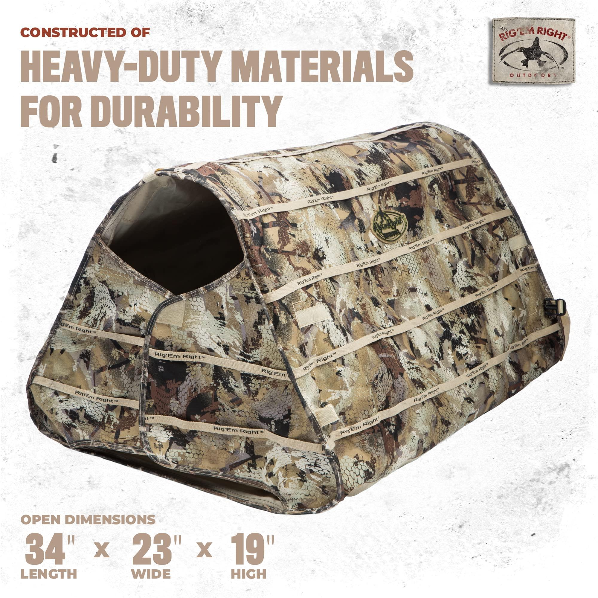 Rig Em Right Rig\'Em RIght Waterfowl Field Bully Bird Hunting Dog Blind - Ultra Quick Setup with no Pins, Hinges or Poles (Gore Optifade Marsh Camo)