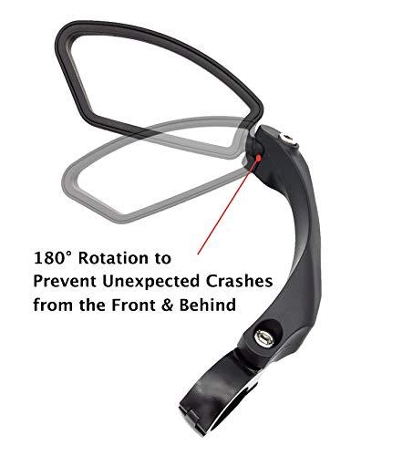 Hafny Hafny Handlebar Bike Mirror, Stainless Steel Mirror, Safe Rearview Mirror,HF-MR080 (Black Left Side)