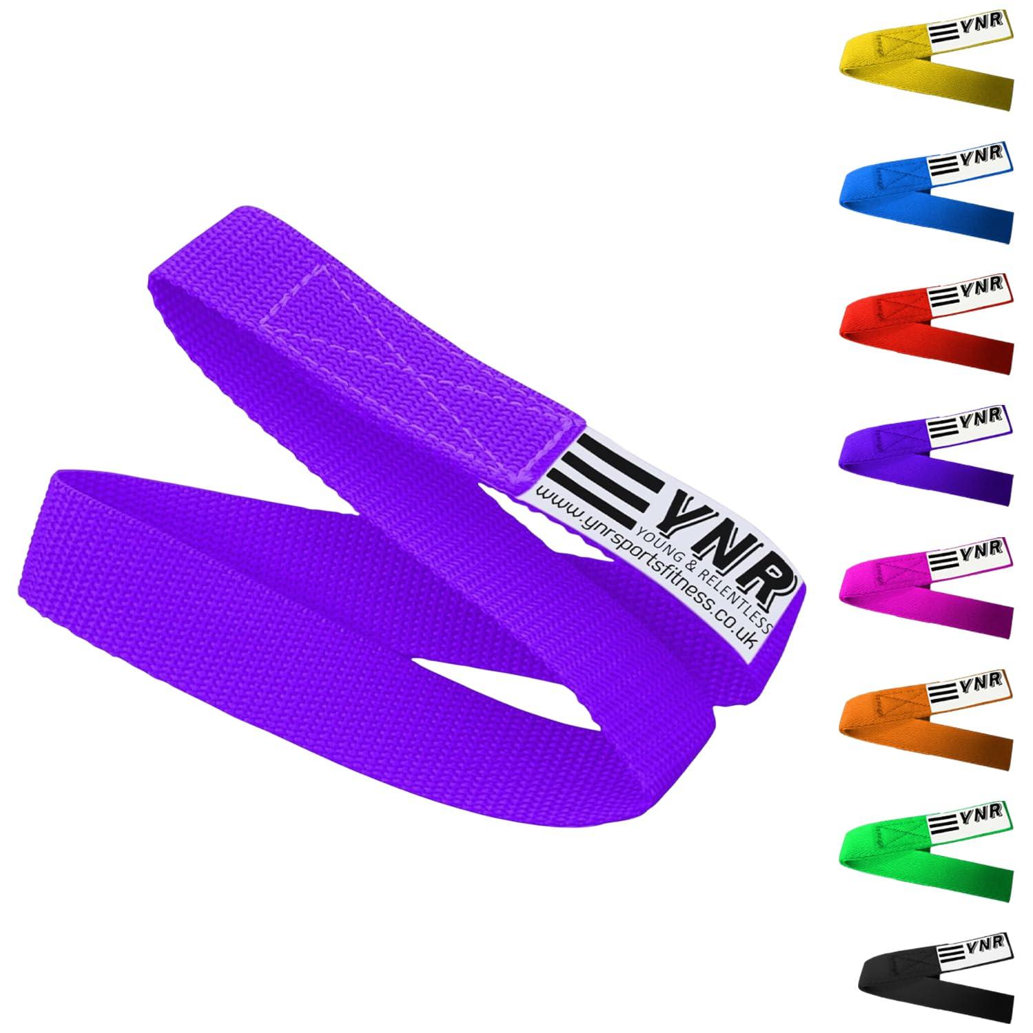 YNR YNR Premium Gymnastic Bar Loops Straps, hand grip, palm protection, guards (26CM, Purple)