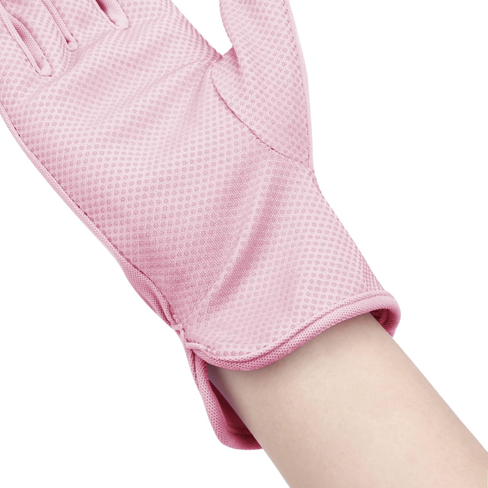 Beisto Women UV Protection Cycling Gloves Touchscreen Driving Gloves Non-Slip Riding Mittens Breathable Sunblock Full Finger Gloves