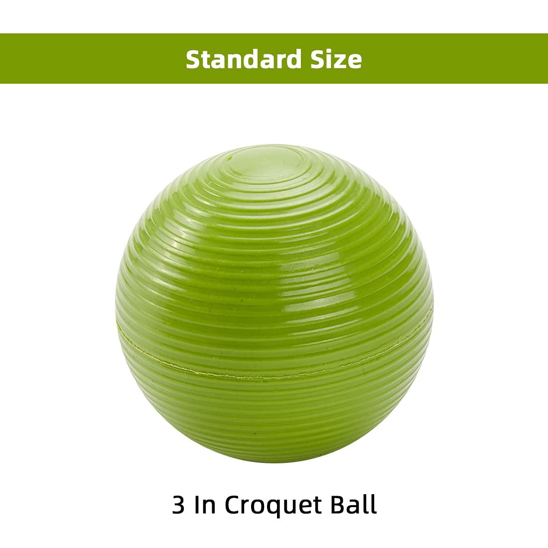 ApudArmis ApudArmis 3In Croquet Ball Replacement, Set of 6 Colored Replacement Croquet Balls for Lawn Backyard 28\'\' and 32\'\' Six Player Croquet Game Set