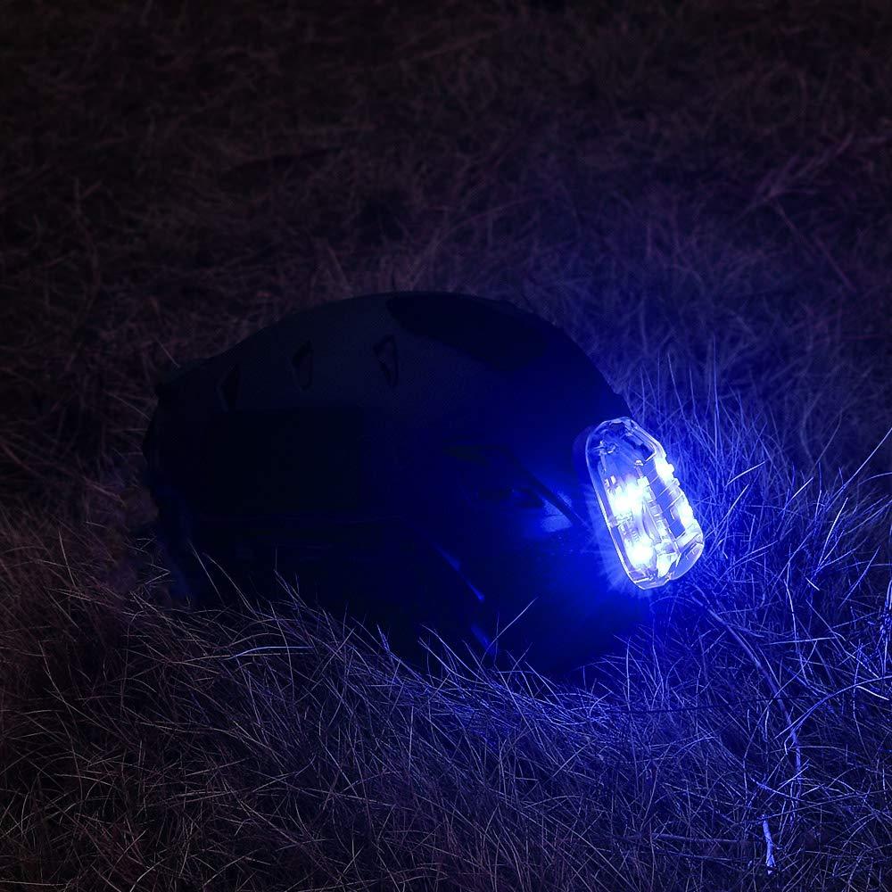NOBUHIRO NOBUHIRO Tactical Signal Light Optional 4 Modes with Visible LED + IR Constant-on/Strobe, Waterproof Ladybird Lamp Helmet Light Military Survival Identification Light for Outdoor Sports(WD03001-DE-BL)