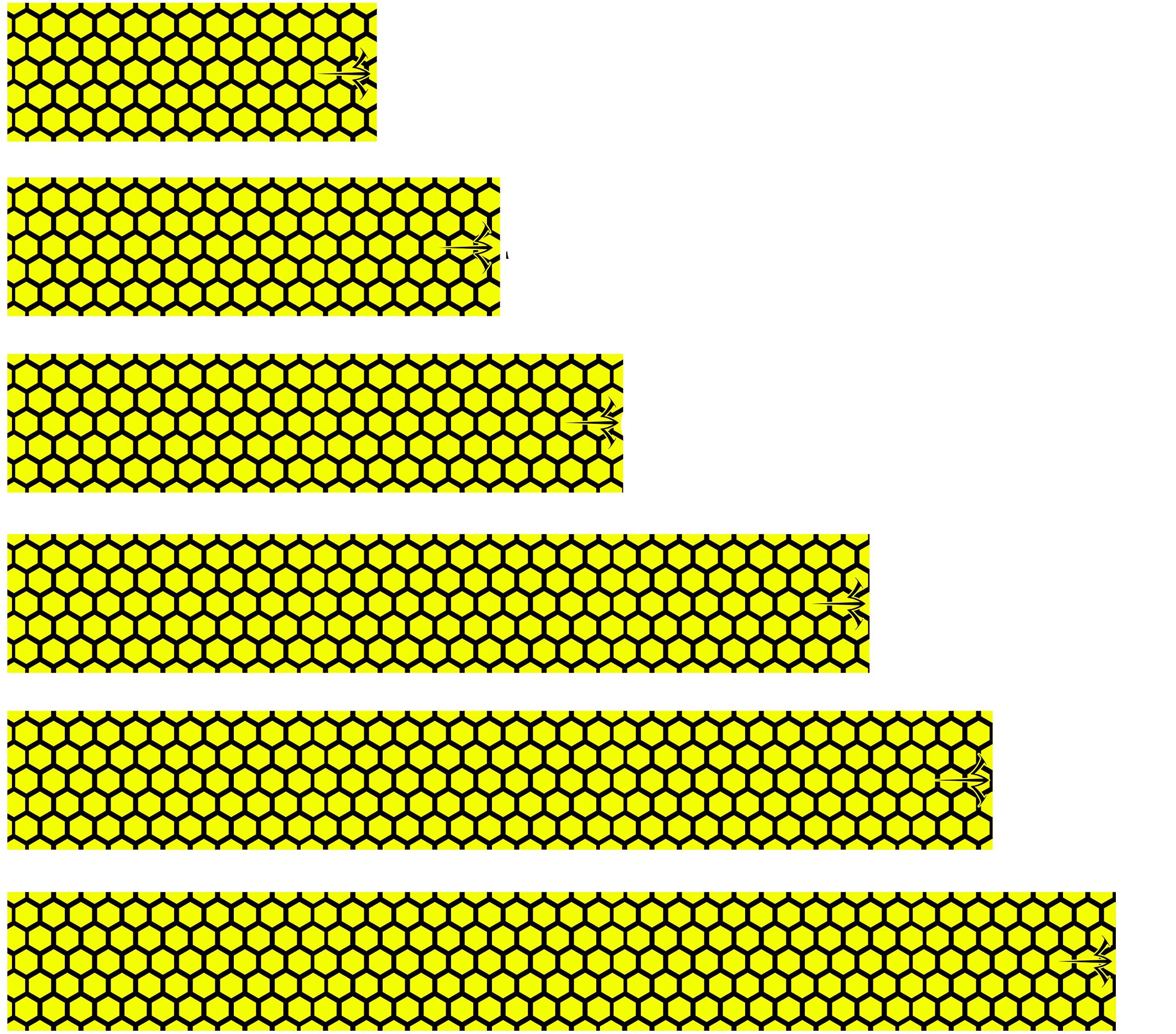 White Water Archery White Water Archery Fluorescent Neon Yellow Open Honeycomb Arrow Wraps Choose Length Width (8, 1.4)