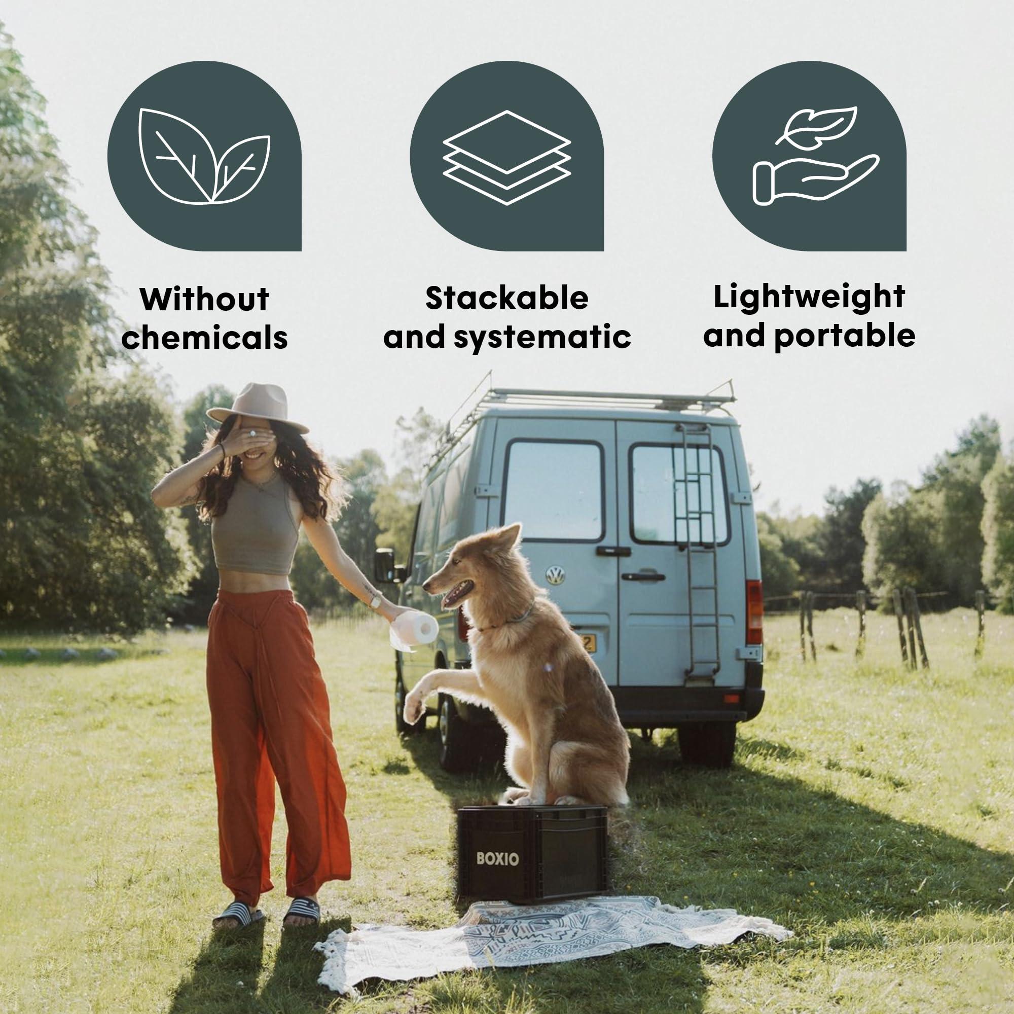 BOXIO BOXIO Portable Toilet - Convenient Camping Toilet! Compact, Safe, and Personal Composting Toilet with Convenient Disposal for Camping, RVing, Boating, Road Trips and Other Recreational Activities