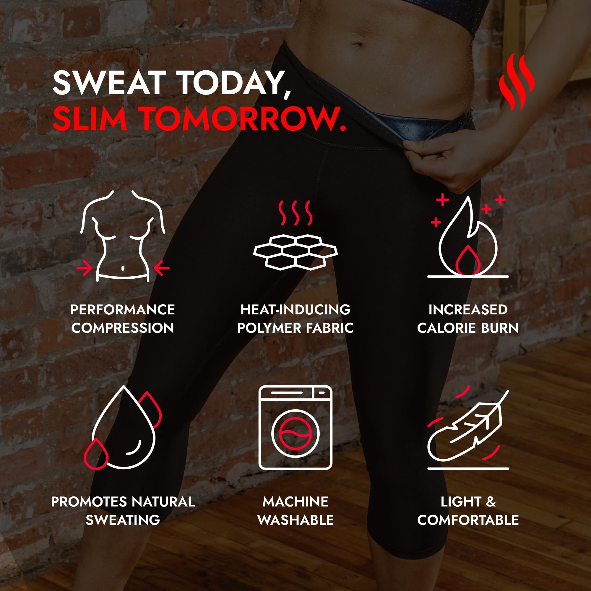 Sweat Shaper Sweat Shaper Women\'s Sauna Leggings Compression High Waist Yoga Pants Thermo Sweat Capris (Black, 4X-Large)