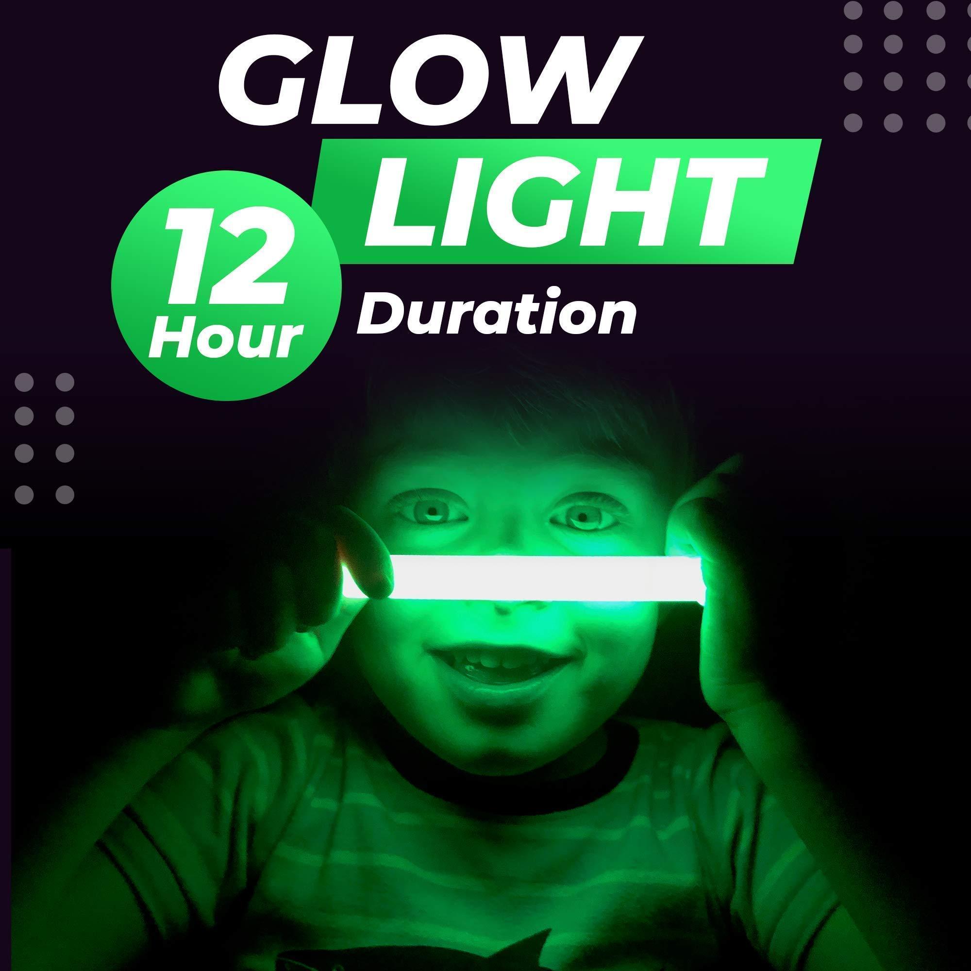 HSGUS 32 PCS Ultra Bright 6 Inch Glow Sticks - Emergency Bright Chem Glow Sticks with 12 Hour Duration - Camping, Hiking Glow Stick Lights - for Parties and Kids Activities - Blackout Or Storm Ready Use
