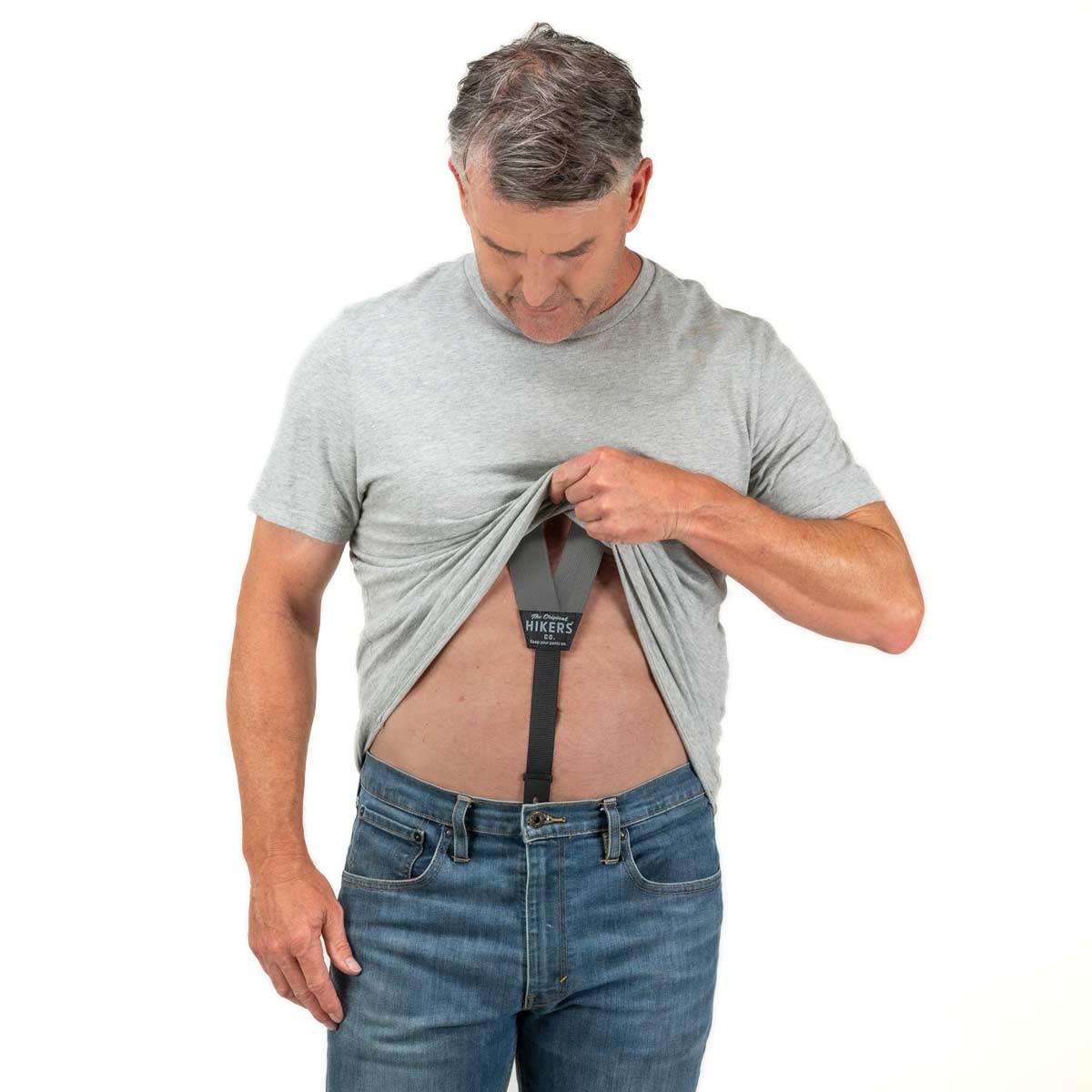 HIKERS HIKERS - Original Hidden Suspenders for Men Under Clothes - Button Fly