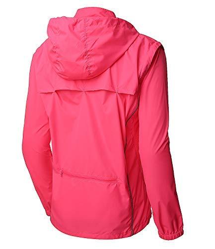 Outto Outto Women\'s Cycling Jacket Convertible UPF50+ Windproof with Zip Off Sleeves(X-Large,Pink)